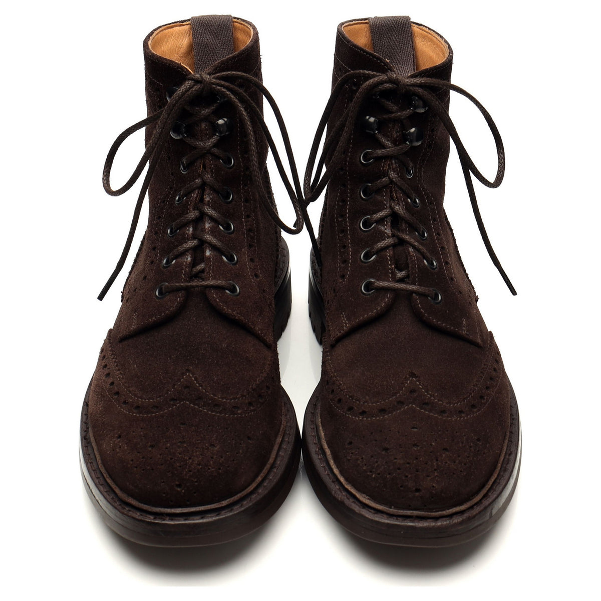 &#39;McFarlane 2&#39; Dark Brown Suede Boots Brogues UK 7 G
