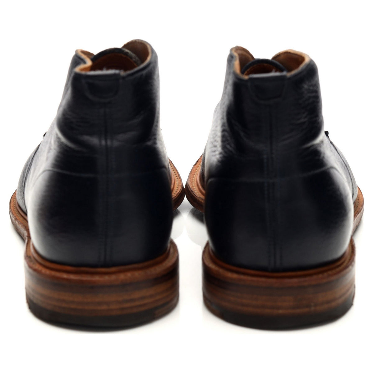 Navy Blue Grain Leather Chukka Boots UK 9 F