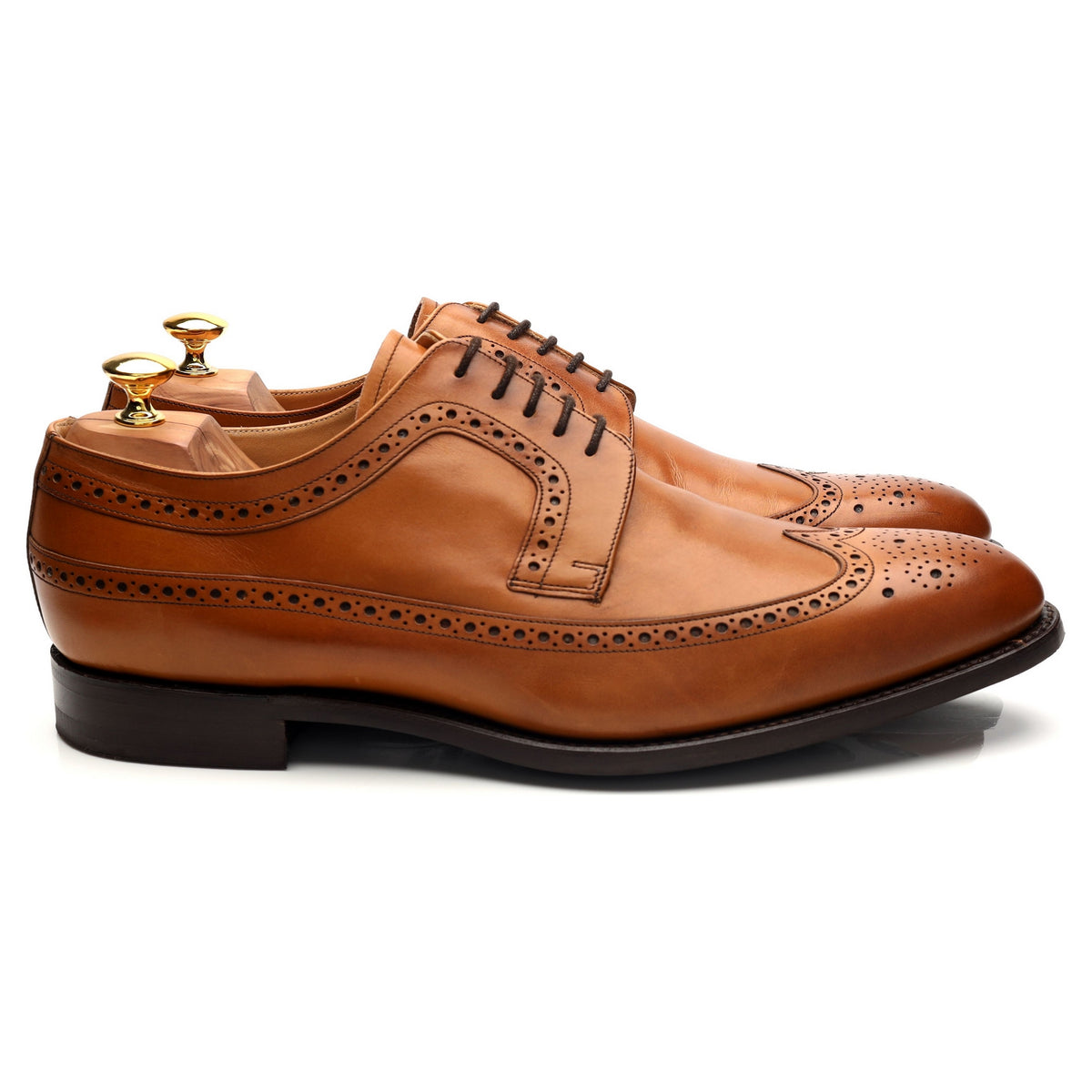 Tan Brown Leather Derby Brogues UK 11 G