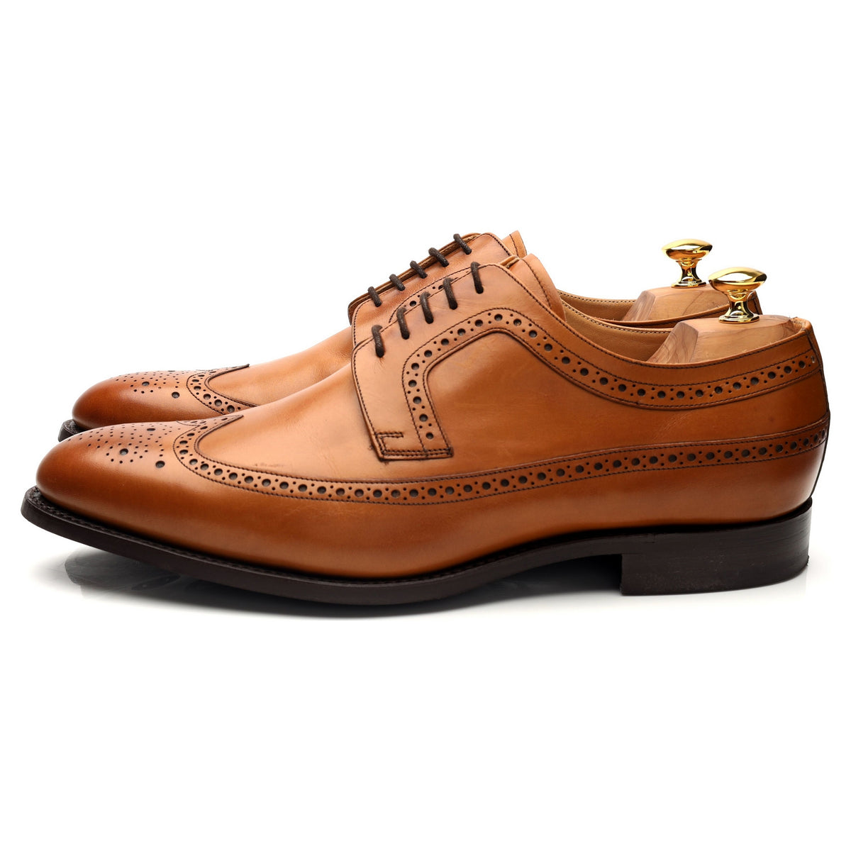 Tan Brown Leather Derby Brogues UK 11 G