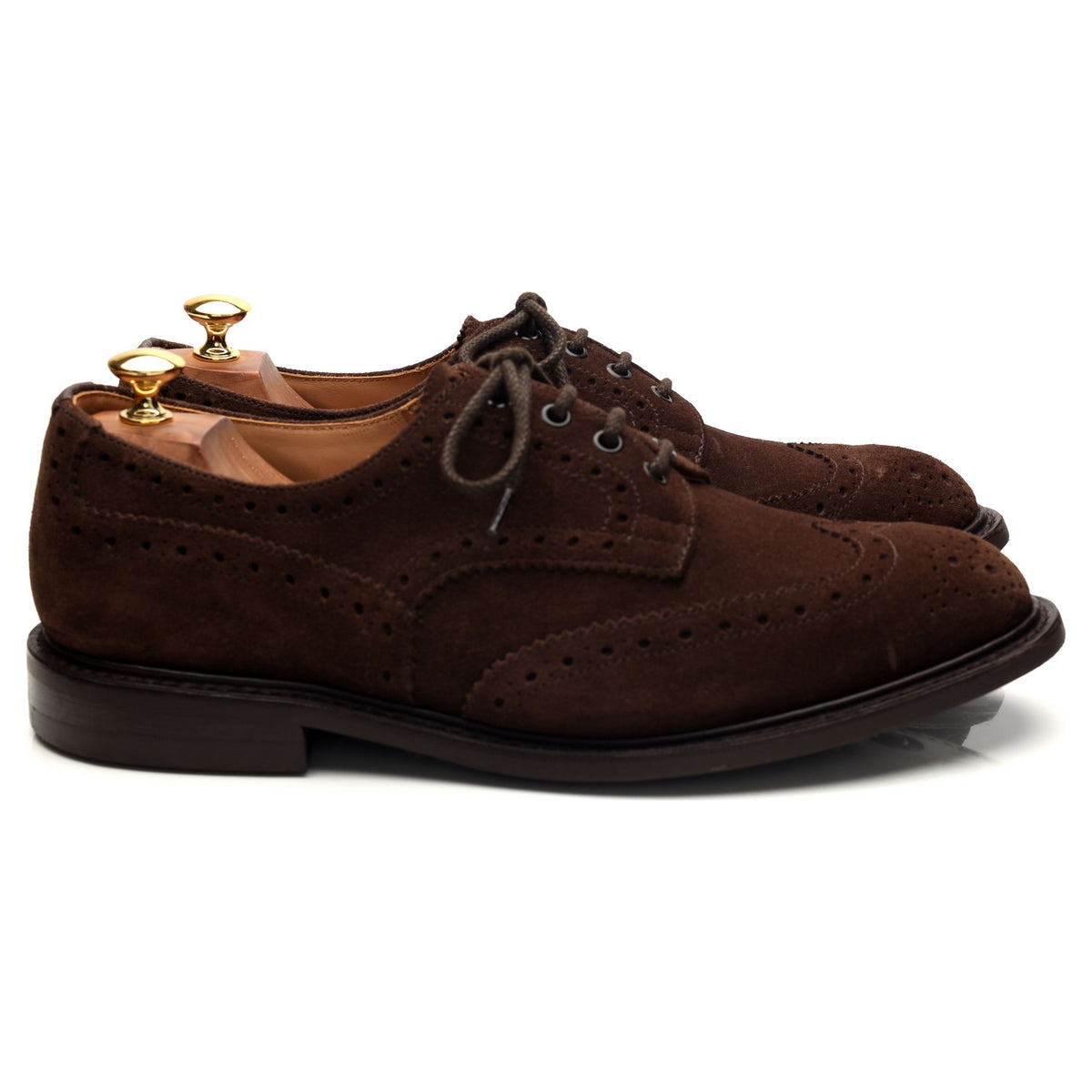 &#39;Bourton&#39; Dark Brown Suede Derby Brogues UK 10