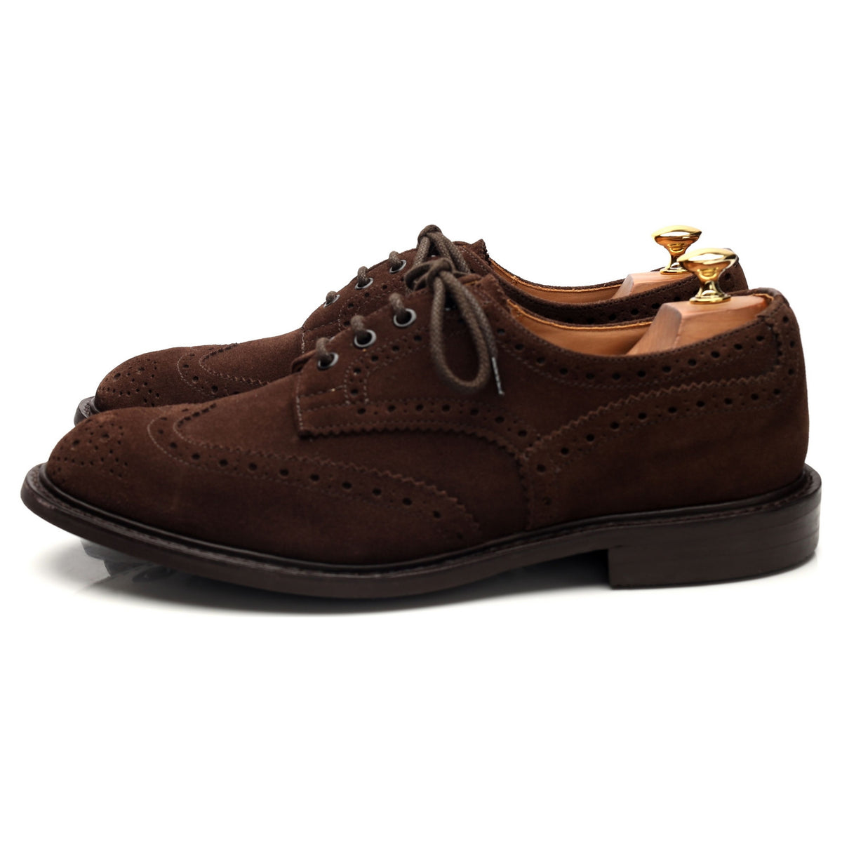 &#39;Bourton&#39; Dark Brown Suede Derby Brogues UK 10