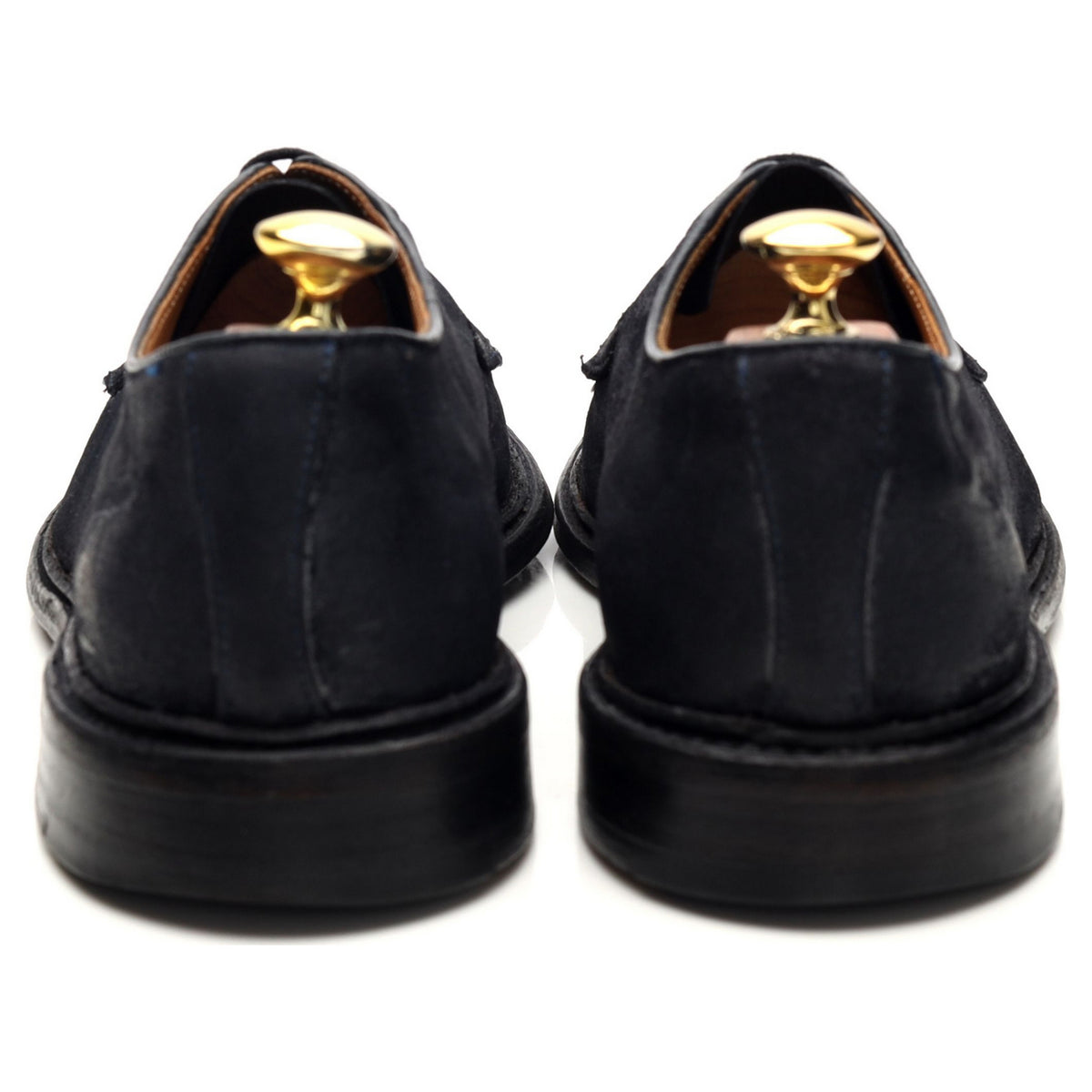 &#39;Robert&#39; Navy Blue Waxed Suede Derby UK 8.5