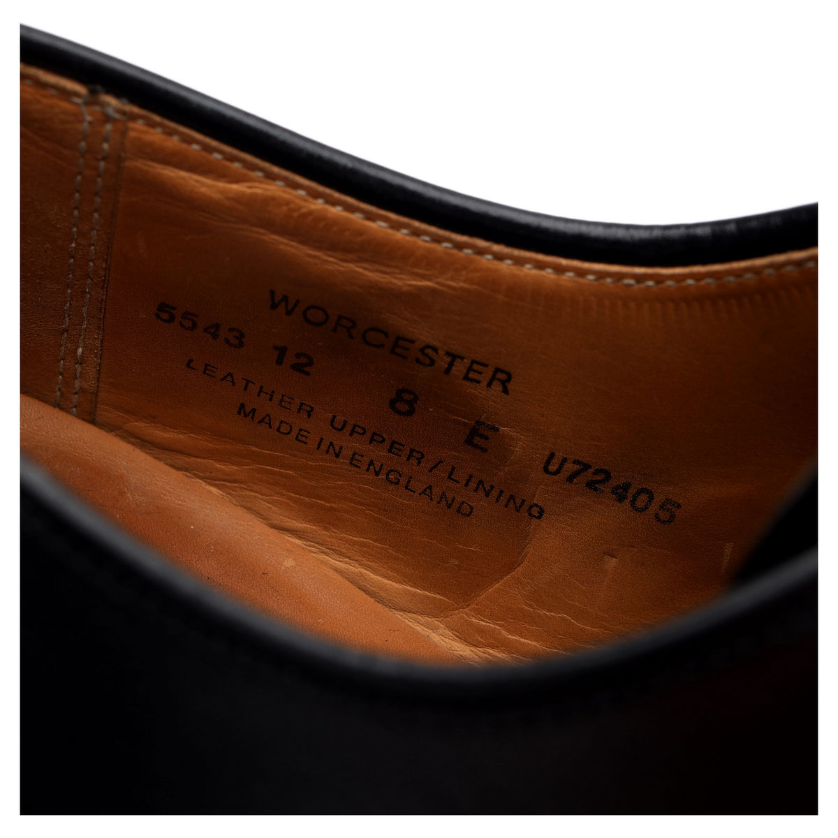 &#39;Worcester&#39; Black Leather Derby UK 8 E