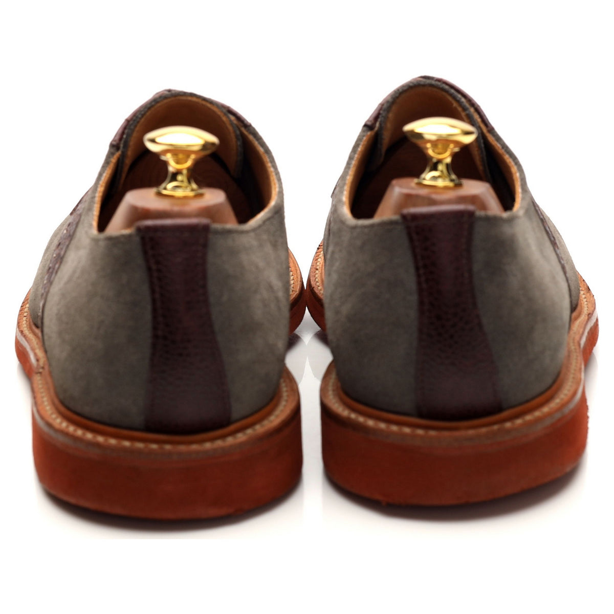 Mark McNairy &#39;The Saddle&#39; Grey Suede and Brown Grain Leather Derby UK 9.5 F