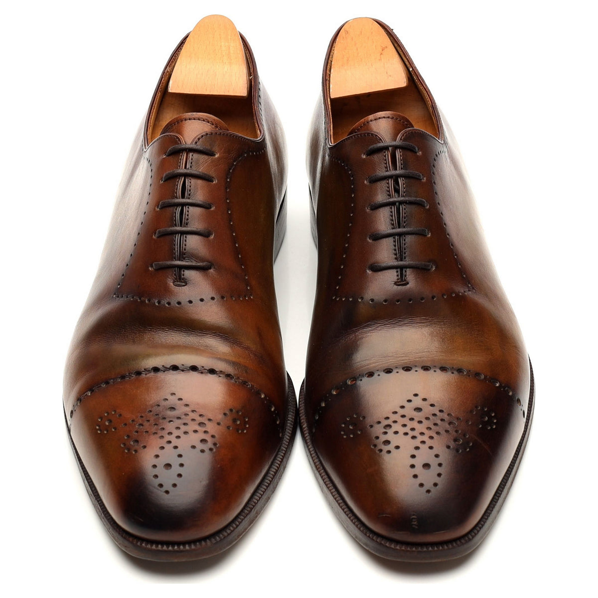 Brown Patina Leather Oxford UK 10.5