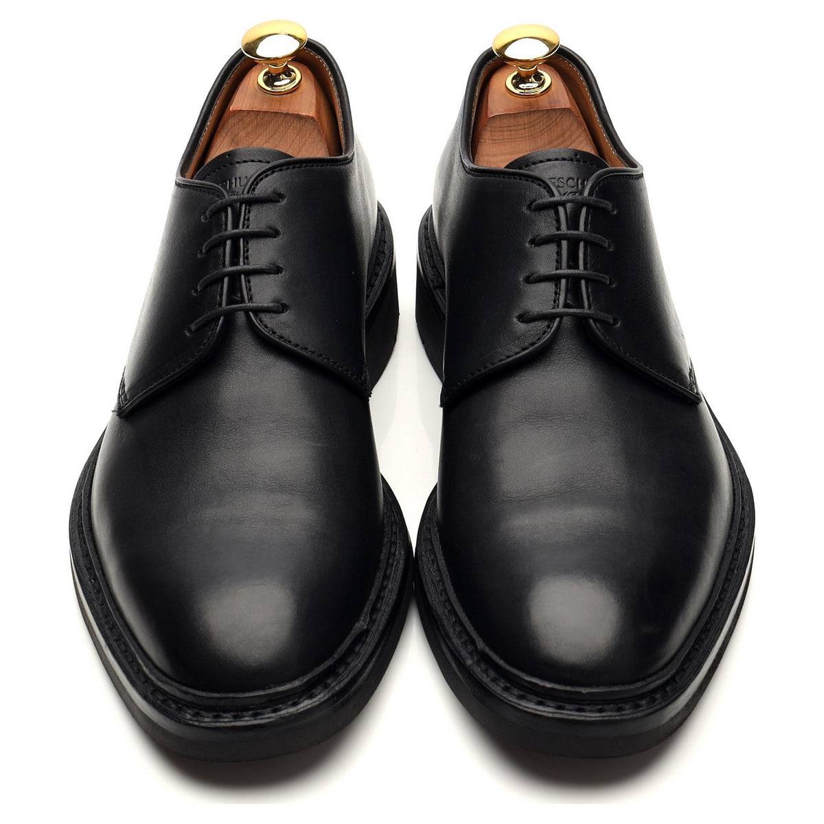 &#39;Fustet&#39; Black Leather Derby UK 6.5