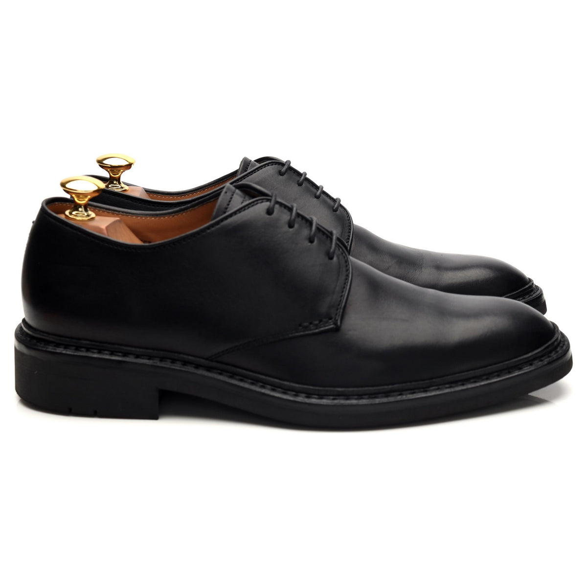 &#39;Fustet&#39; Black Leather Derby UK 6.5