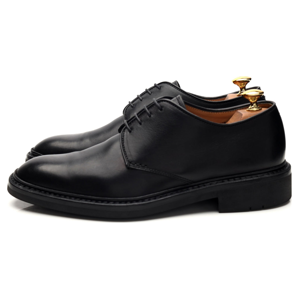 &#39;Fustet&#39; Black Leather Derby UK 6.5