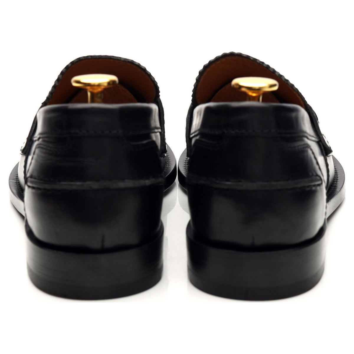 Black Leather Split Toe Loafers UK 6 EU 39