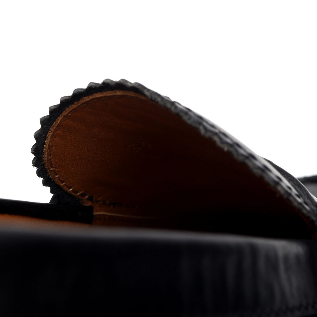 Black Leather Split Toe Loafers UK 6 EU 39