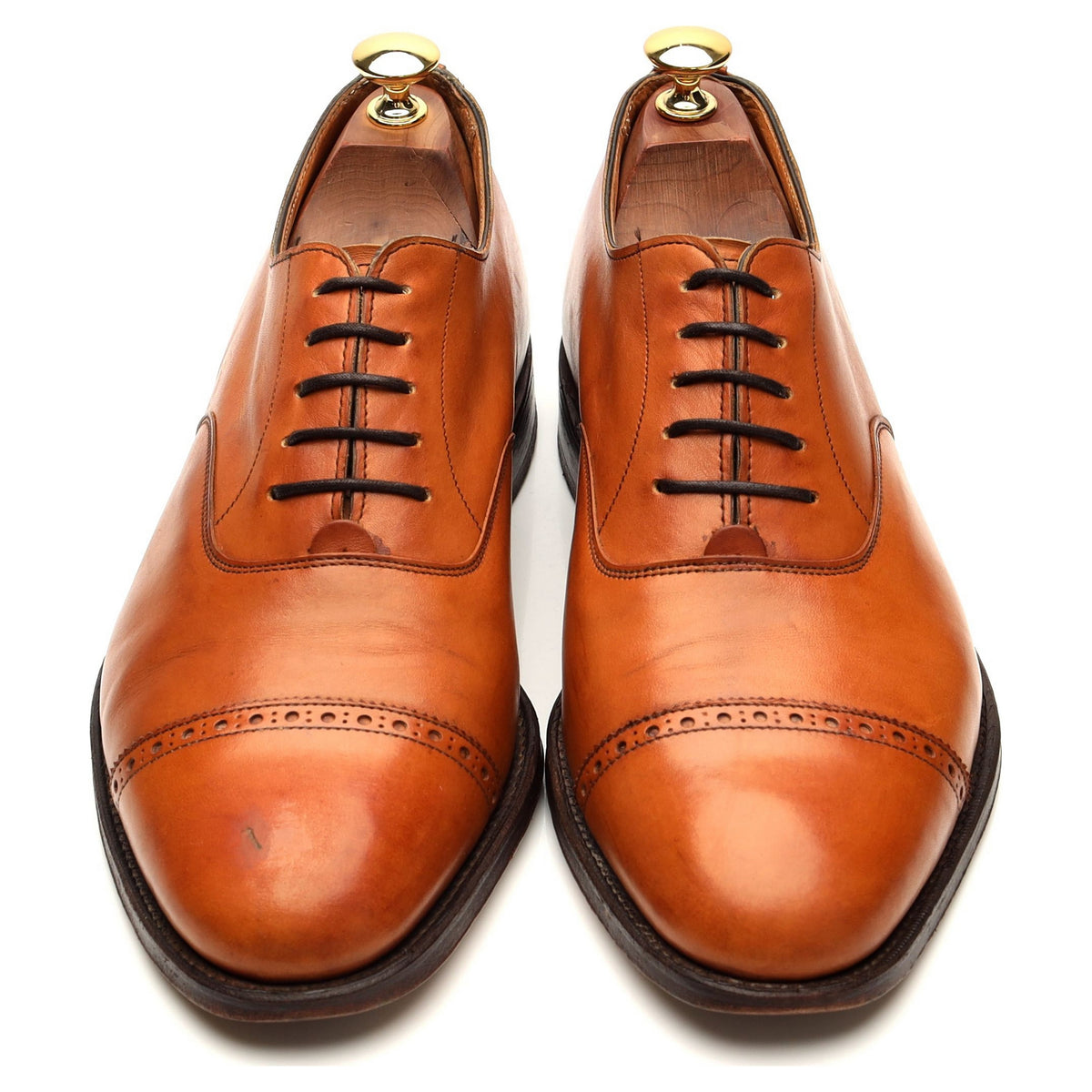 &#39;Purcell&#39; Tan Brown Leather Oxford Brogues UK 9 F