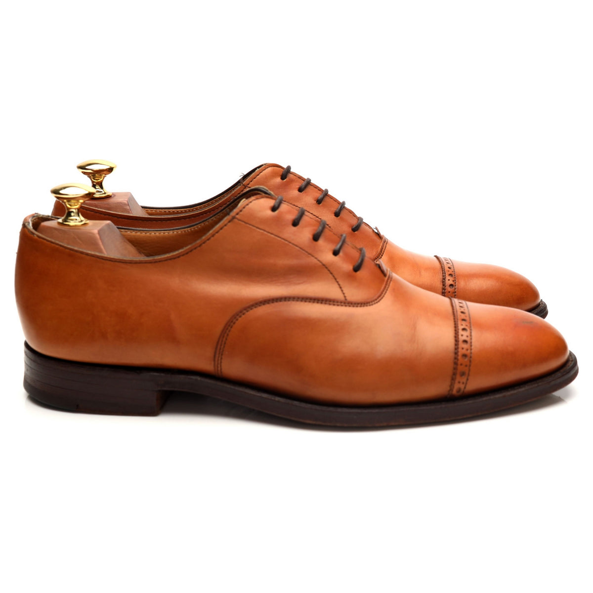 &#39;Purcell&#39; Tan Brown Leather Oxford Brogues UK 9 F