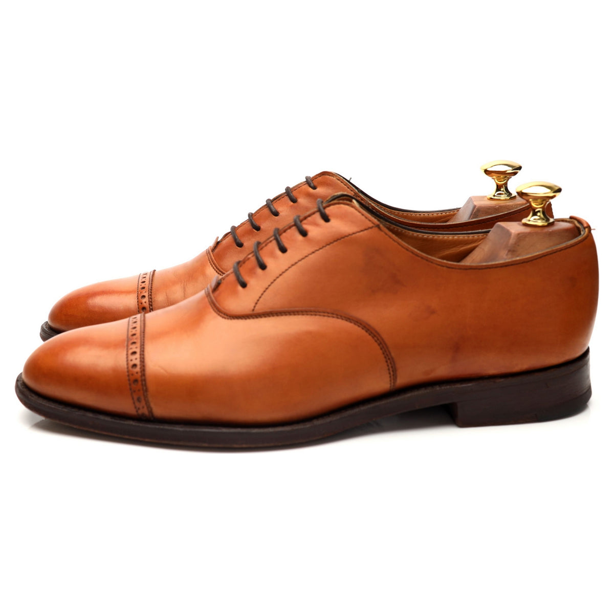 &#39;Purcell&#39; Tan Brown Leather Oxford Brogues UK 9 F