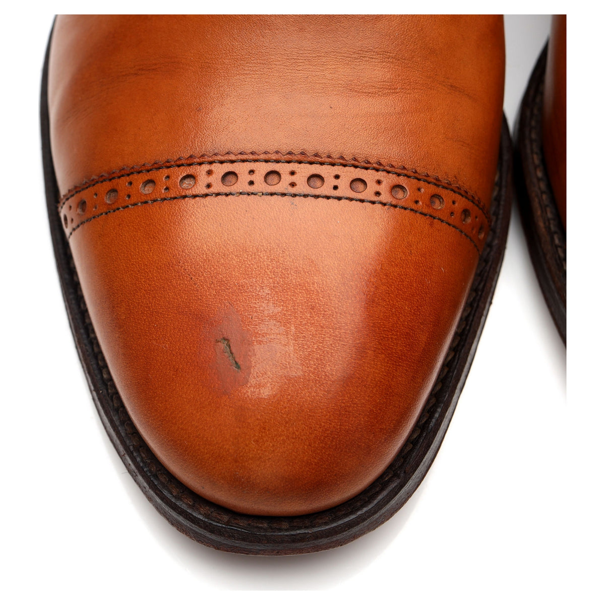 &#39;Purcell&#39; Tan Brown Leather Oxford Brogues UK 9 F
