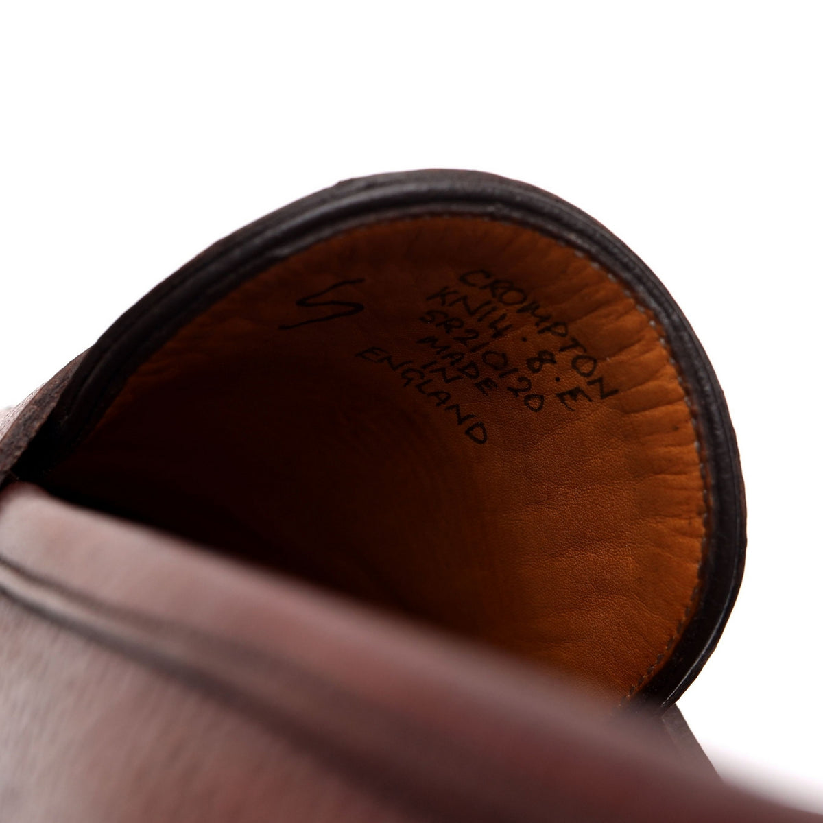 &#39;Crompton&#39; Tan Brown Grain Leather Loafers UK 8 E