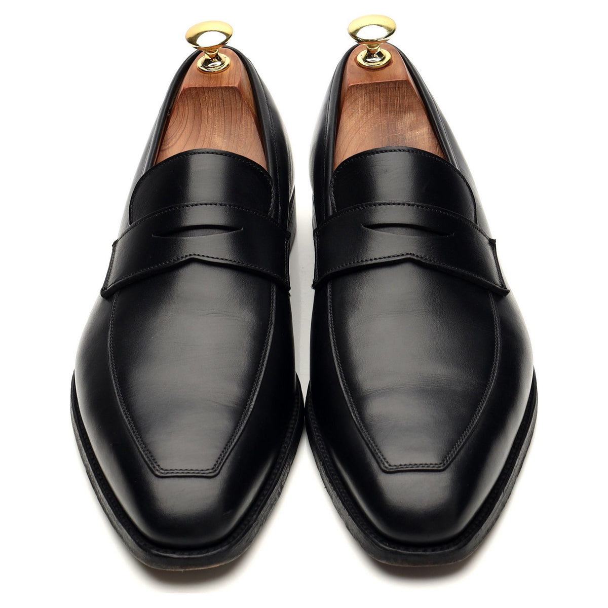 &#39;Merton&#39; Black Leather Loafers UK 8 E