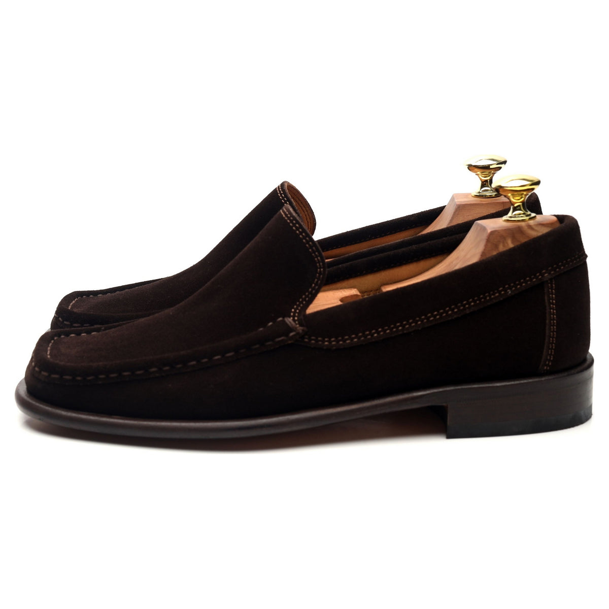 Dark Brown Suede Slip On Loafers UK 7.5 EU 41.5