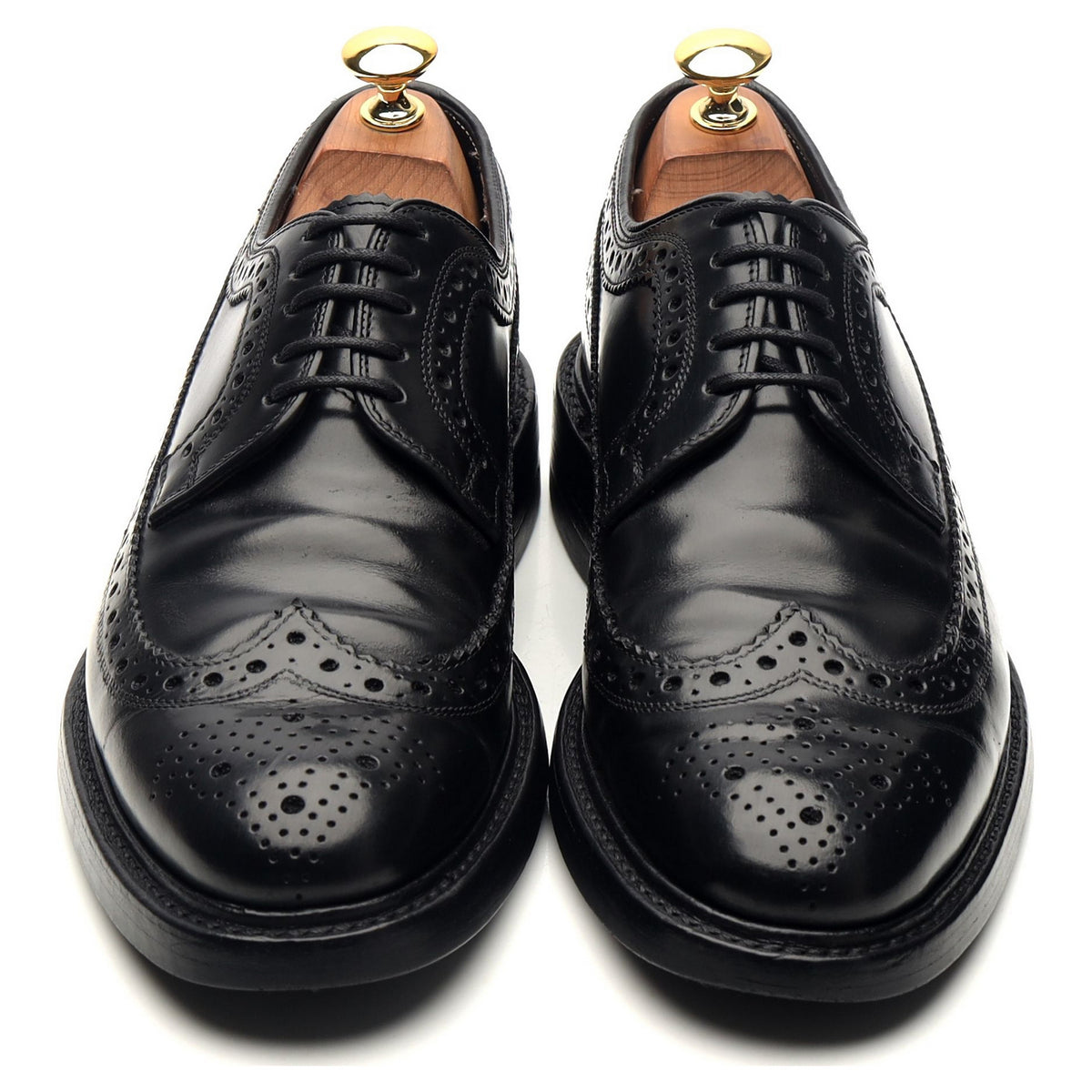 &#39;ML096BLK&#39; Black Leather Derby Brogues UK 6 F