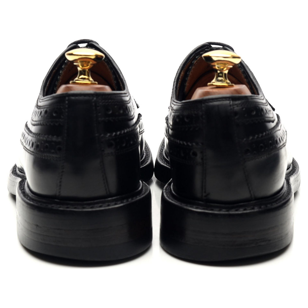 &#39;ML096BLK&#39; Black Leather Derby Brogues UK 6 F