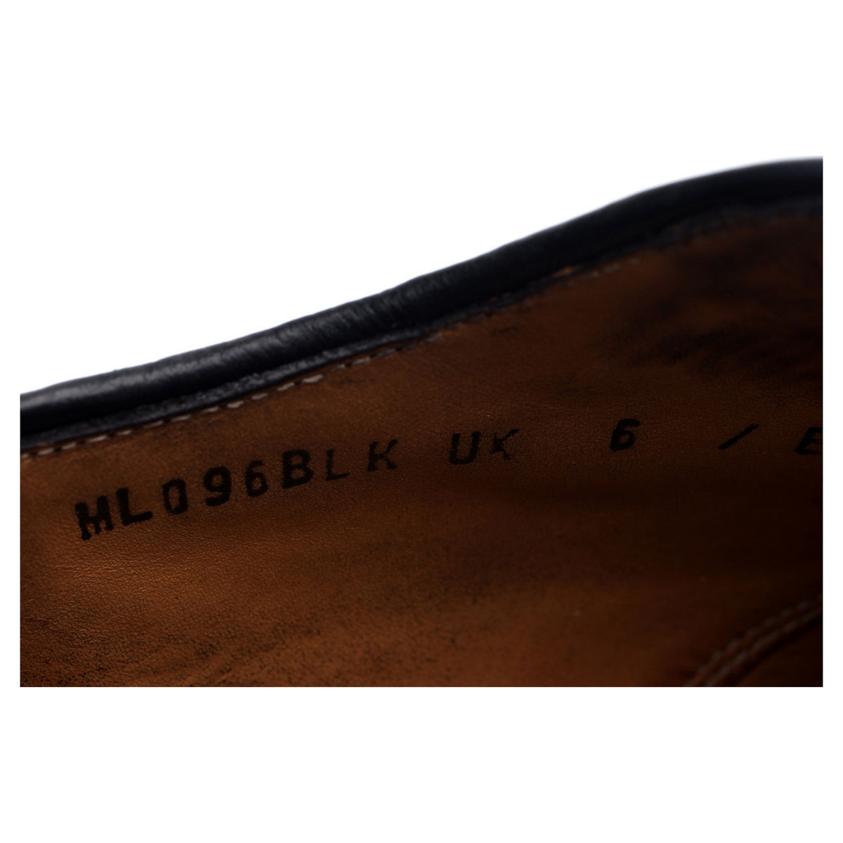 &#39;ML096BLK&#39; Black Leather Derby Brogues UK 6 F