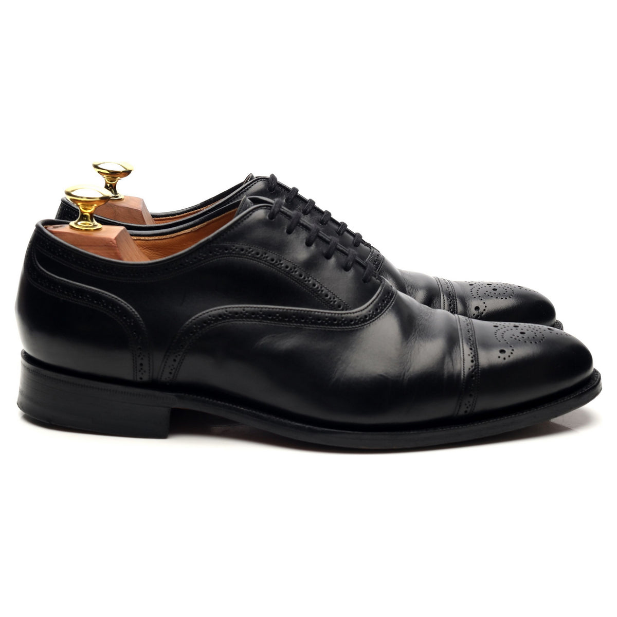 &#39;Guildford&#39; Black Leather Oxford Brogues UK 7.5 G