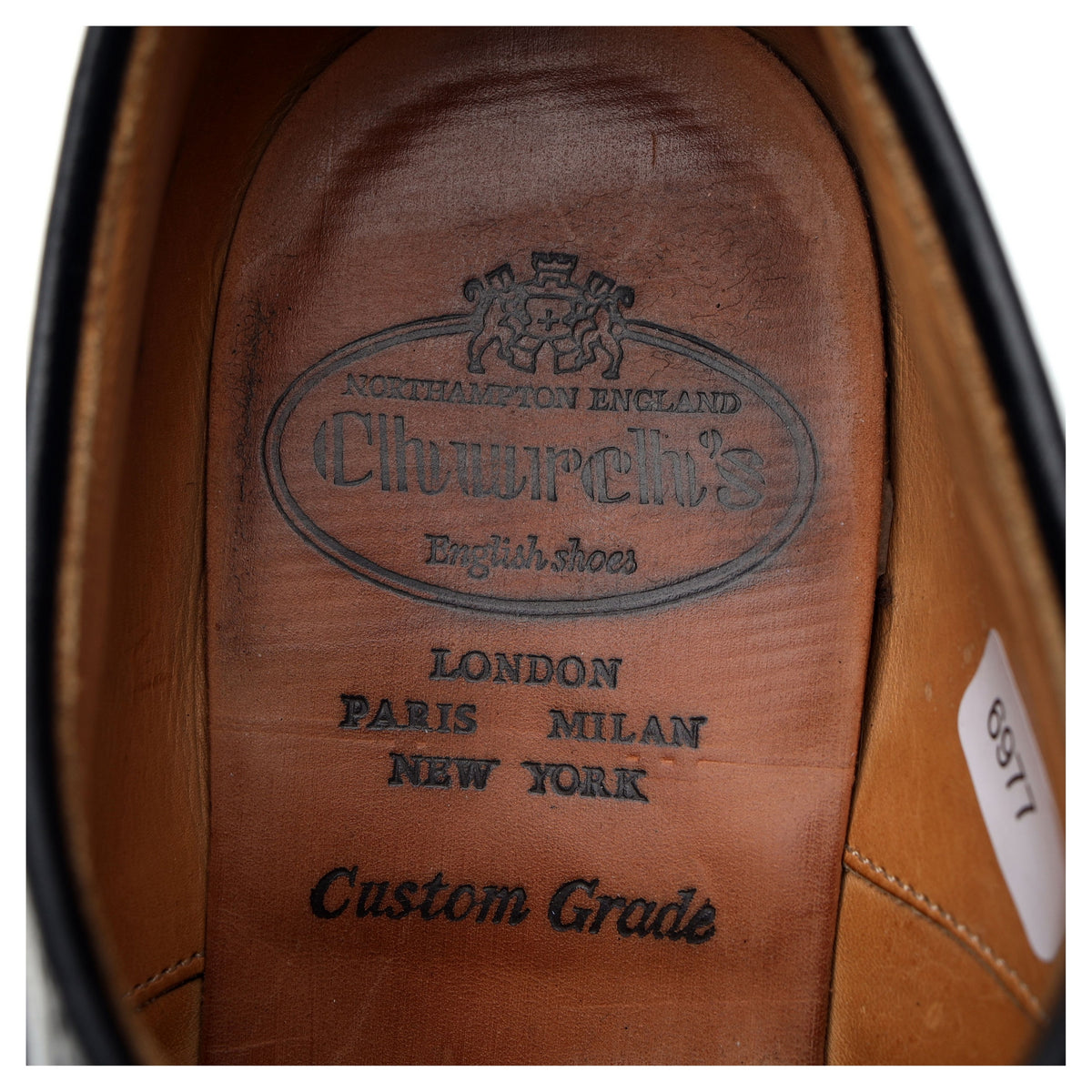 &#39;Guildford&#39; Black Leather Oxford Brogues UK 7.5 G