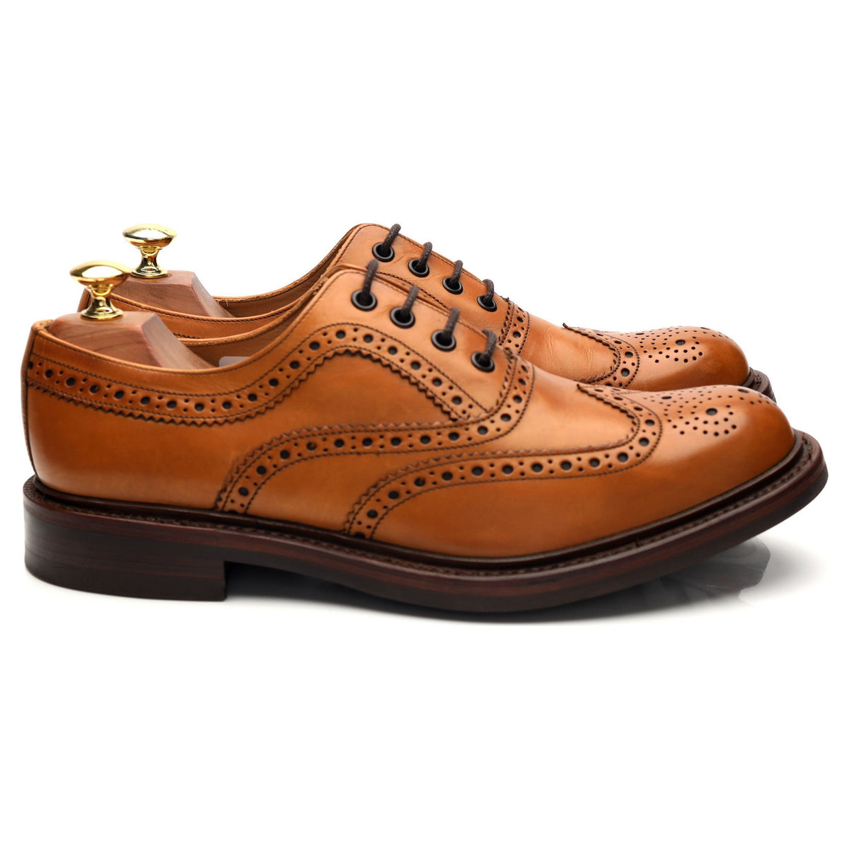 1880 &#39;Edward&#39; Tan Brown Leather Oxford Brogues UK 8.5 G