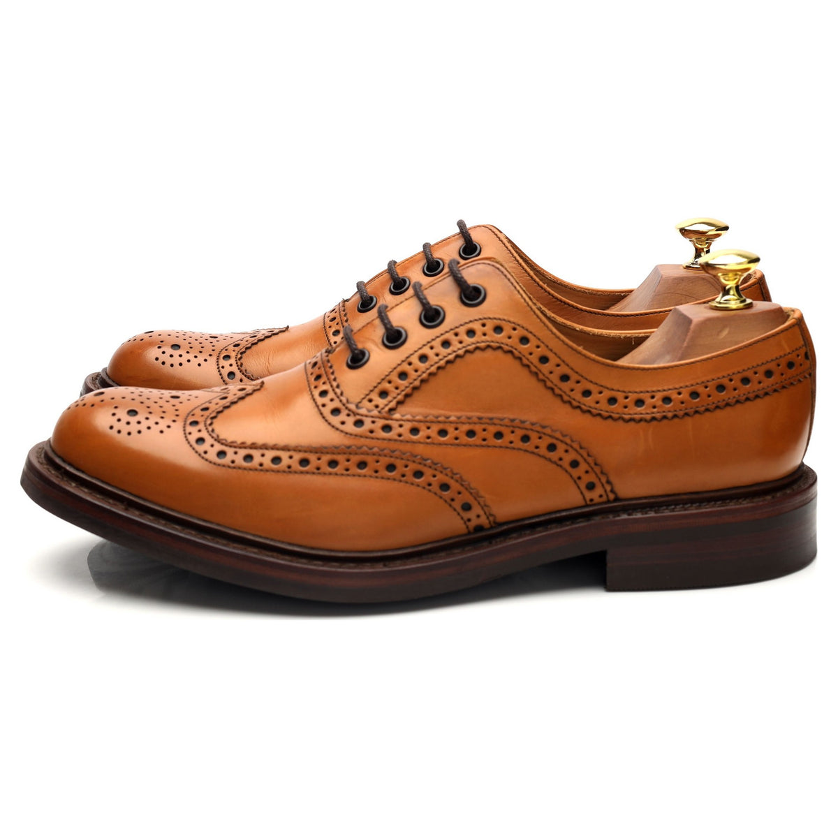 1880 &#39;Edward&#39; Tan Brown Leather Oxford Brogues UK 8.5 G