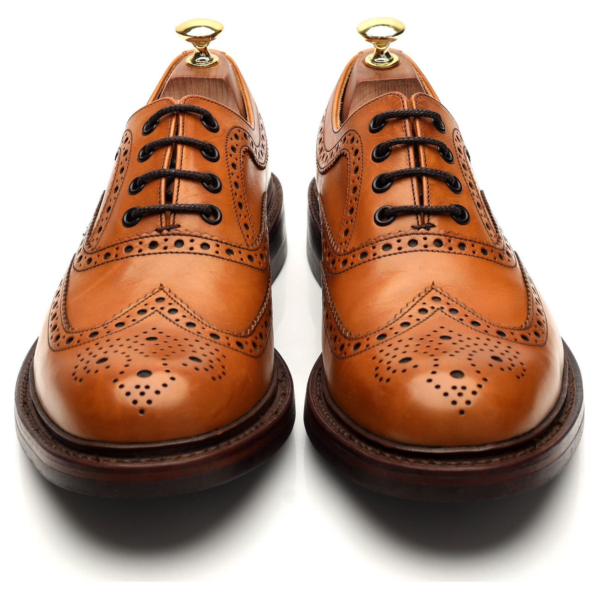 1880 &#39;Edward&#39; Tan Brown Leather Oxford Brogues UK 8.5 G