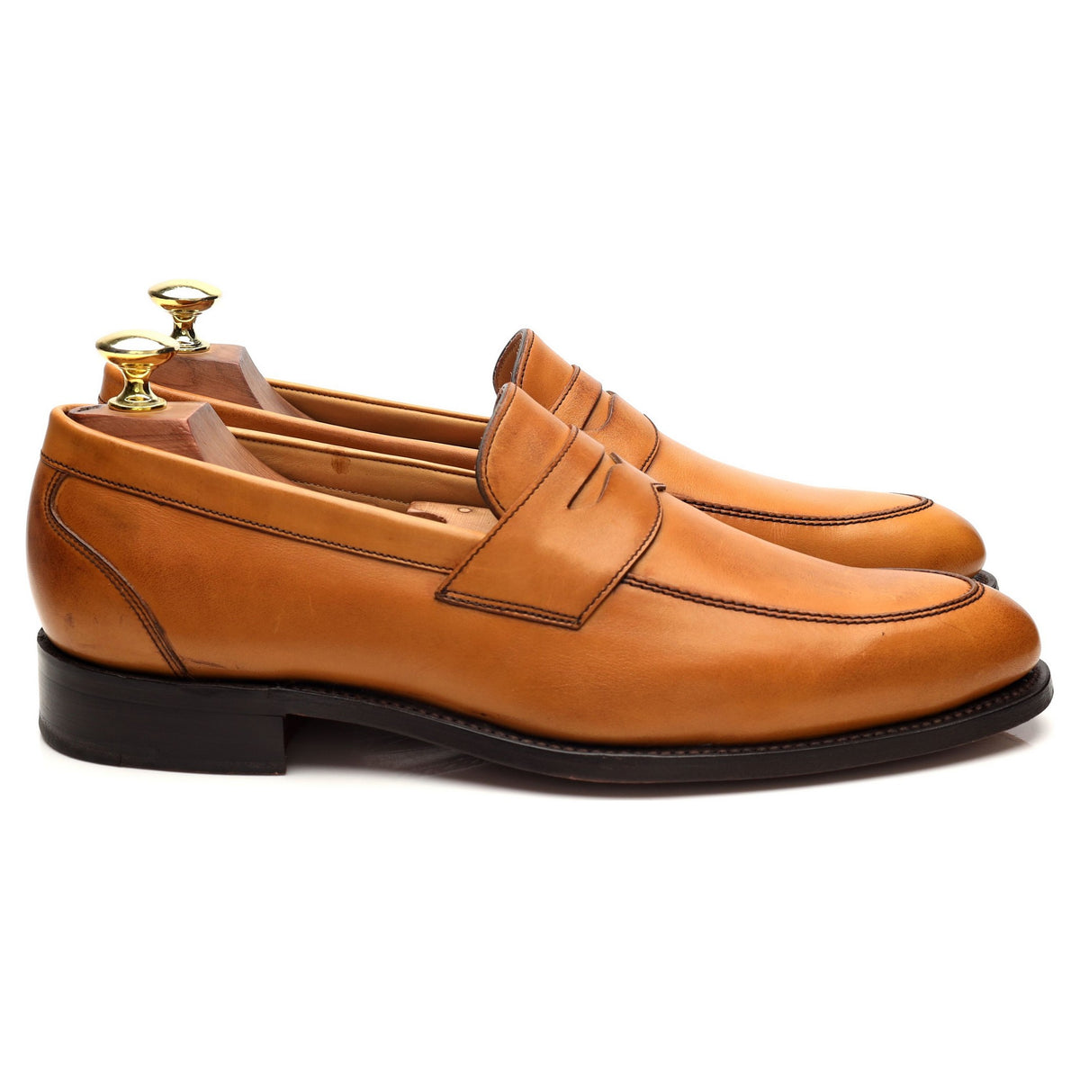 &#39;406126&#39; Tan Brown Leather Loafers UK 7 F