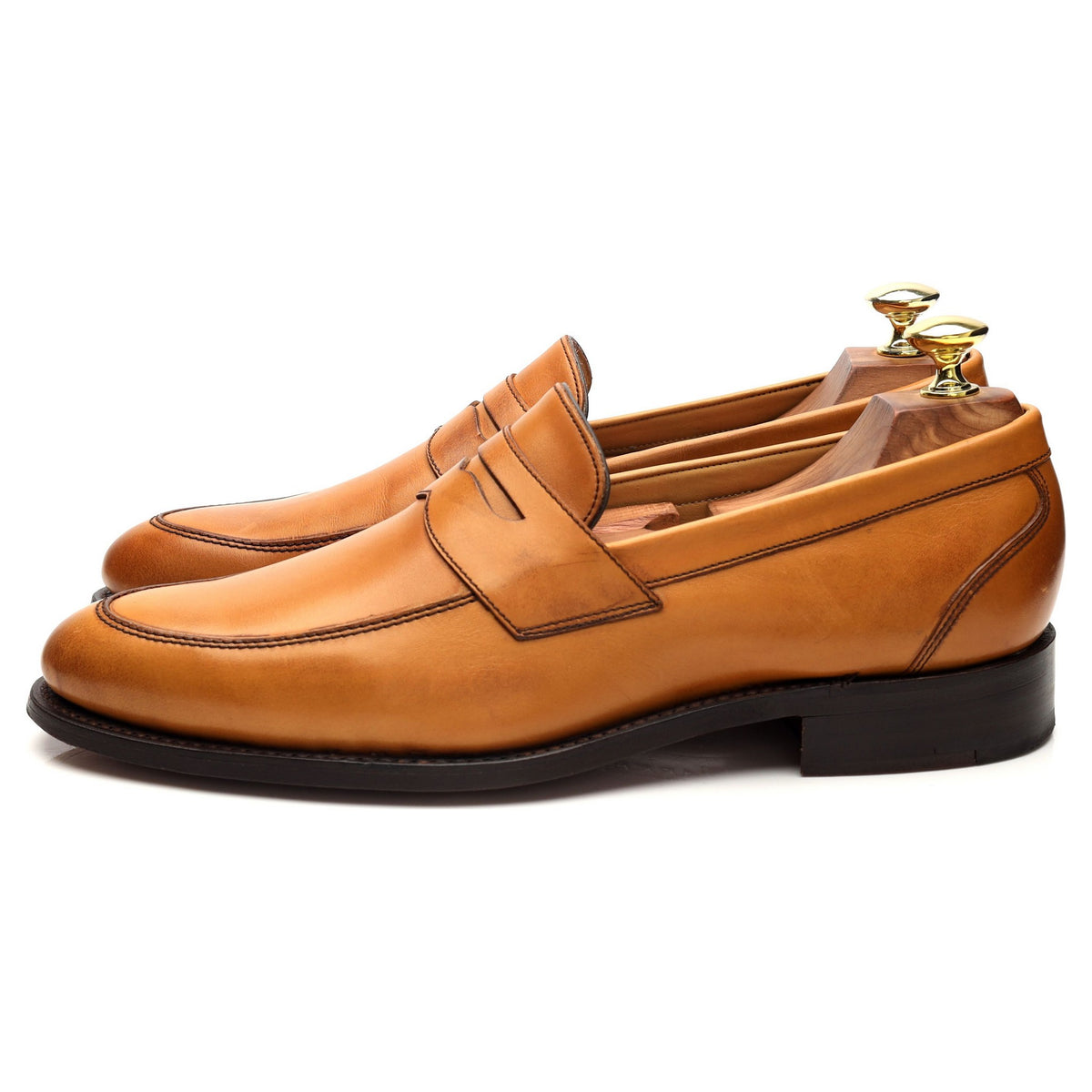 &#39;406126&#39; Tan Brown Leather Loafers UK 7 F