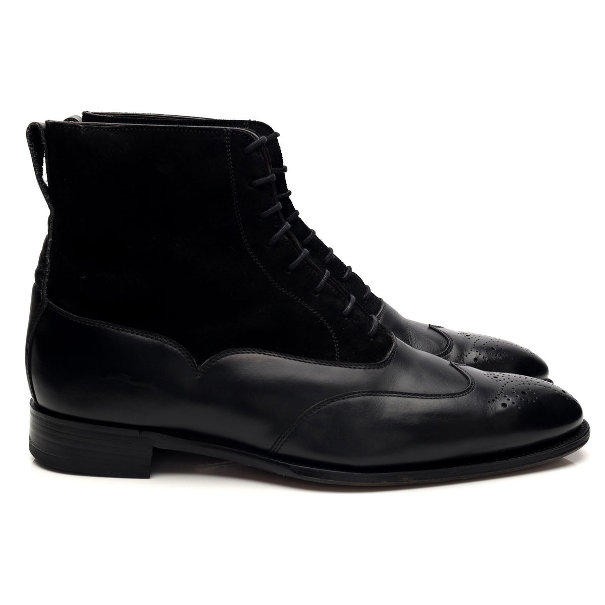 Herring &#39;Moriarty&#39; Black Leather Balmoral Boots UK 9.5 F