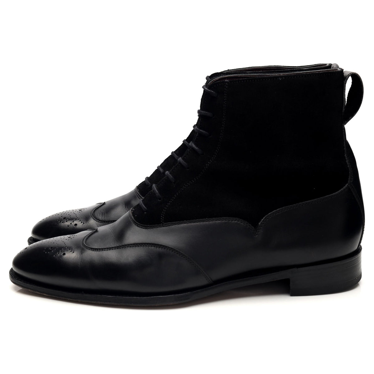 Herring &#39;Moriarty&#39; Black Leather Balmoral Boots UK 9.5 F