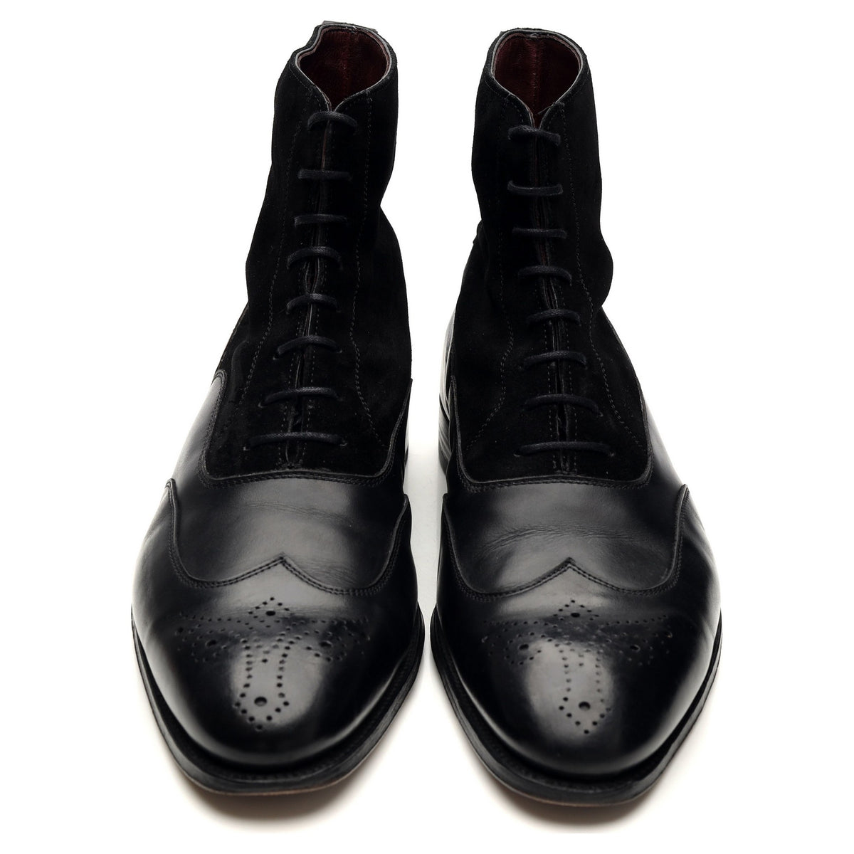 Herring &#39;Moriarty&#39; Black Leather Balmoral Boots UK 9.5 F
