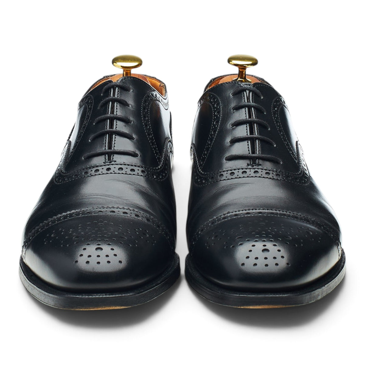 Peal & Co Black Leather Oxford Brogues UK 8 US 9 D