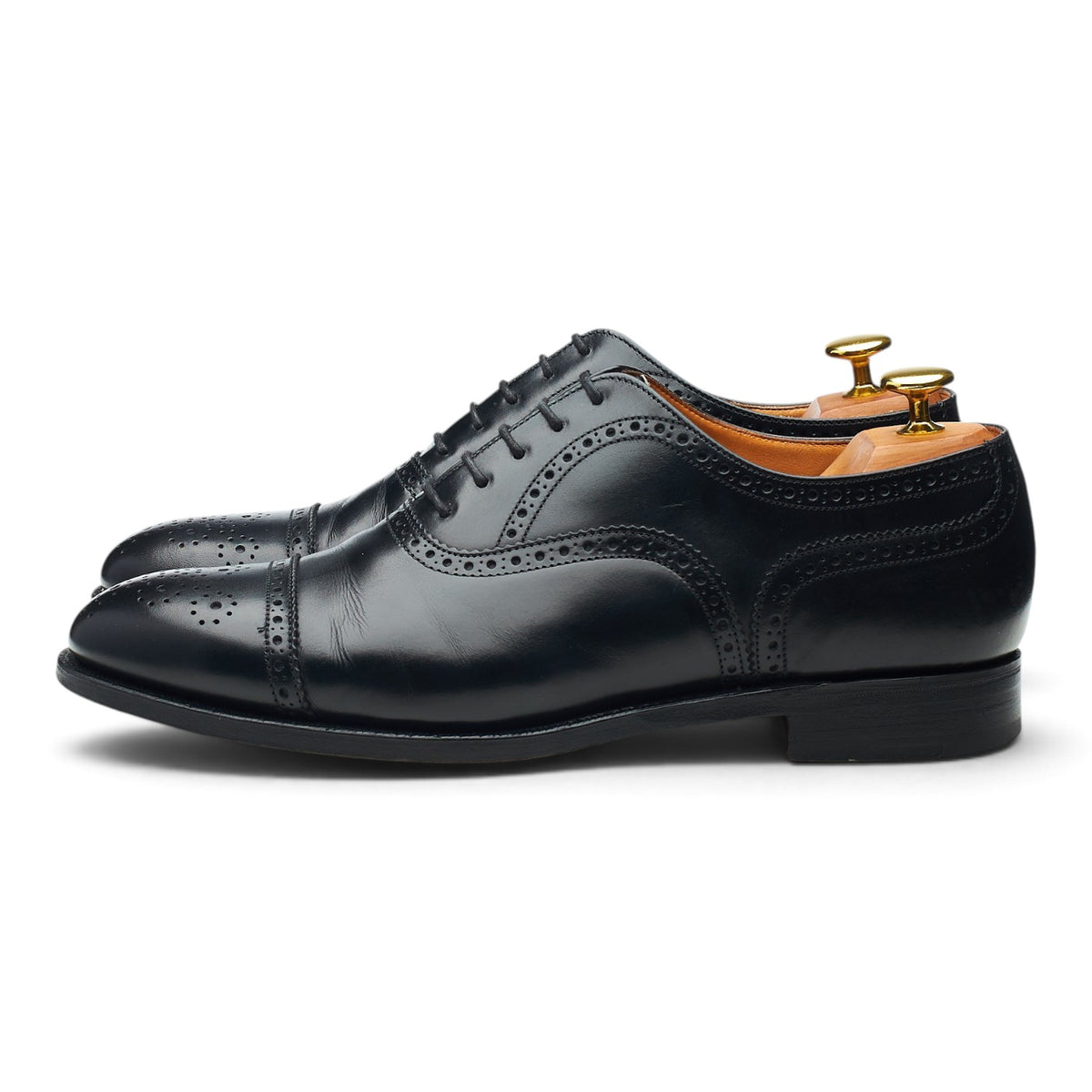 Peal & Co Black Leather Oxford Brogues UK 8 US 9 D