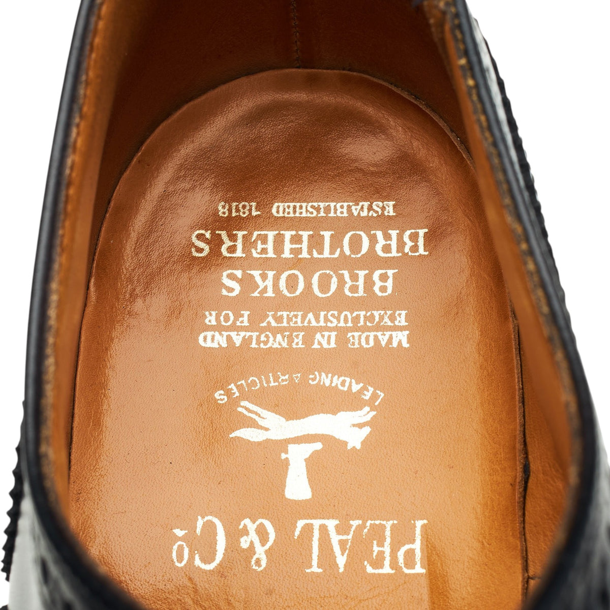 Peal & Co Black Leather Oxford Brogues UK 8 US 9 D