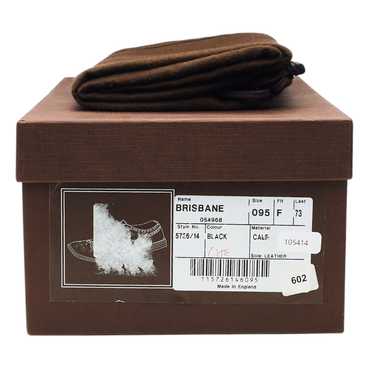 'Brisbane' Black Leather Oxford Brogues UK 9.5 F