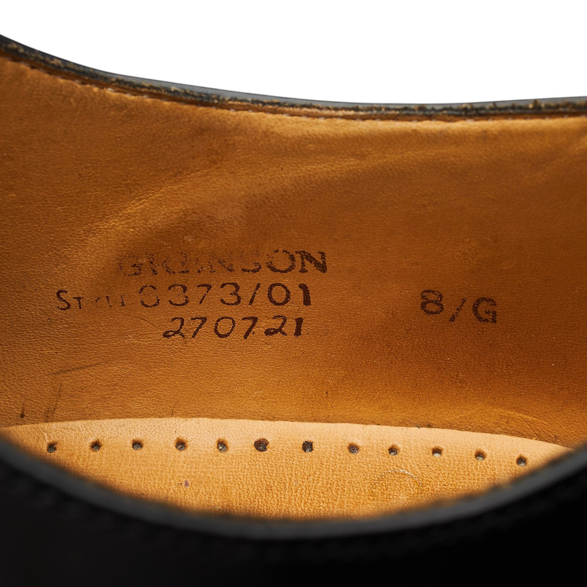 'Perth' Black Leather Oxford Brogues UK 8 G
