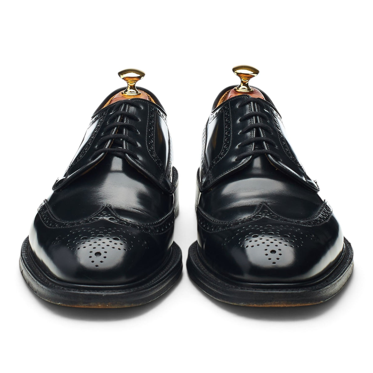 'Grafton' Black Leather Derby Brogues UK 9 G