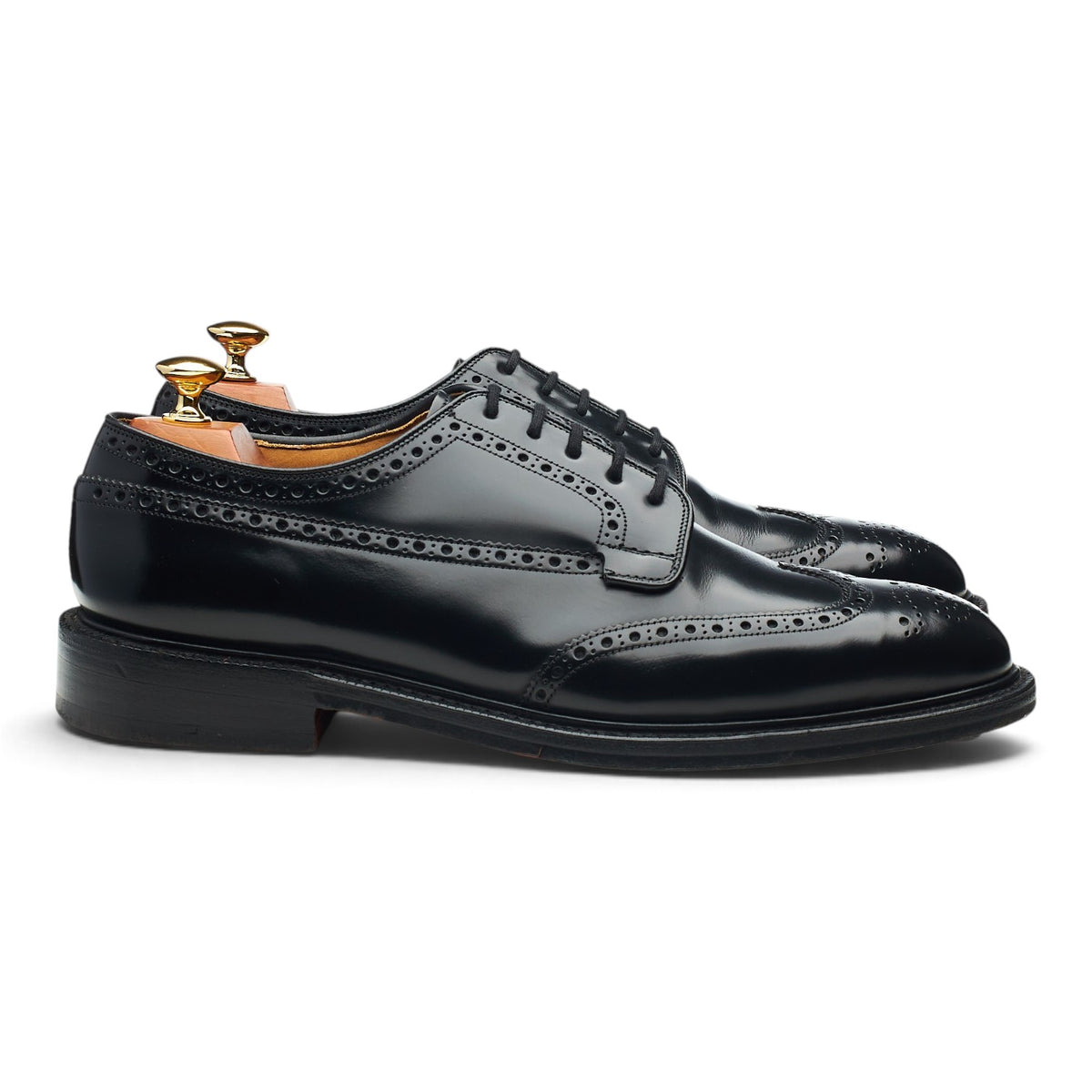 'Grafton' Black Leather Derby Brogues UK 9 G