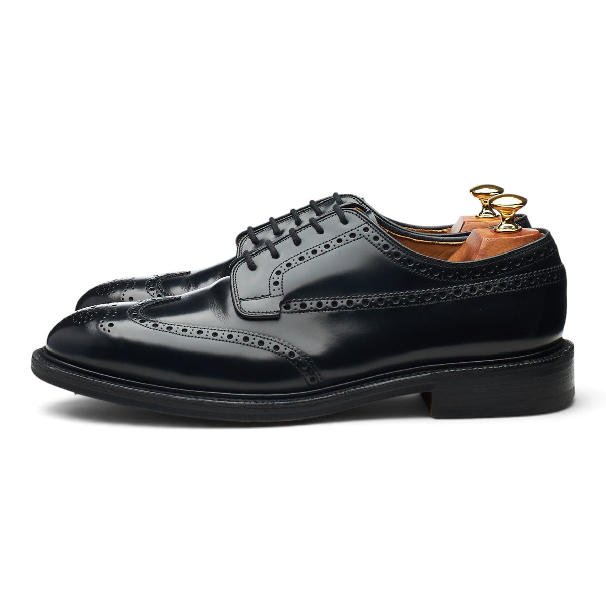 'Grafton' Black Leather Derby Brogues UK 9 G