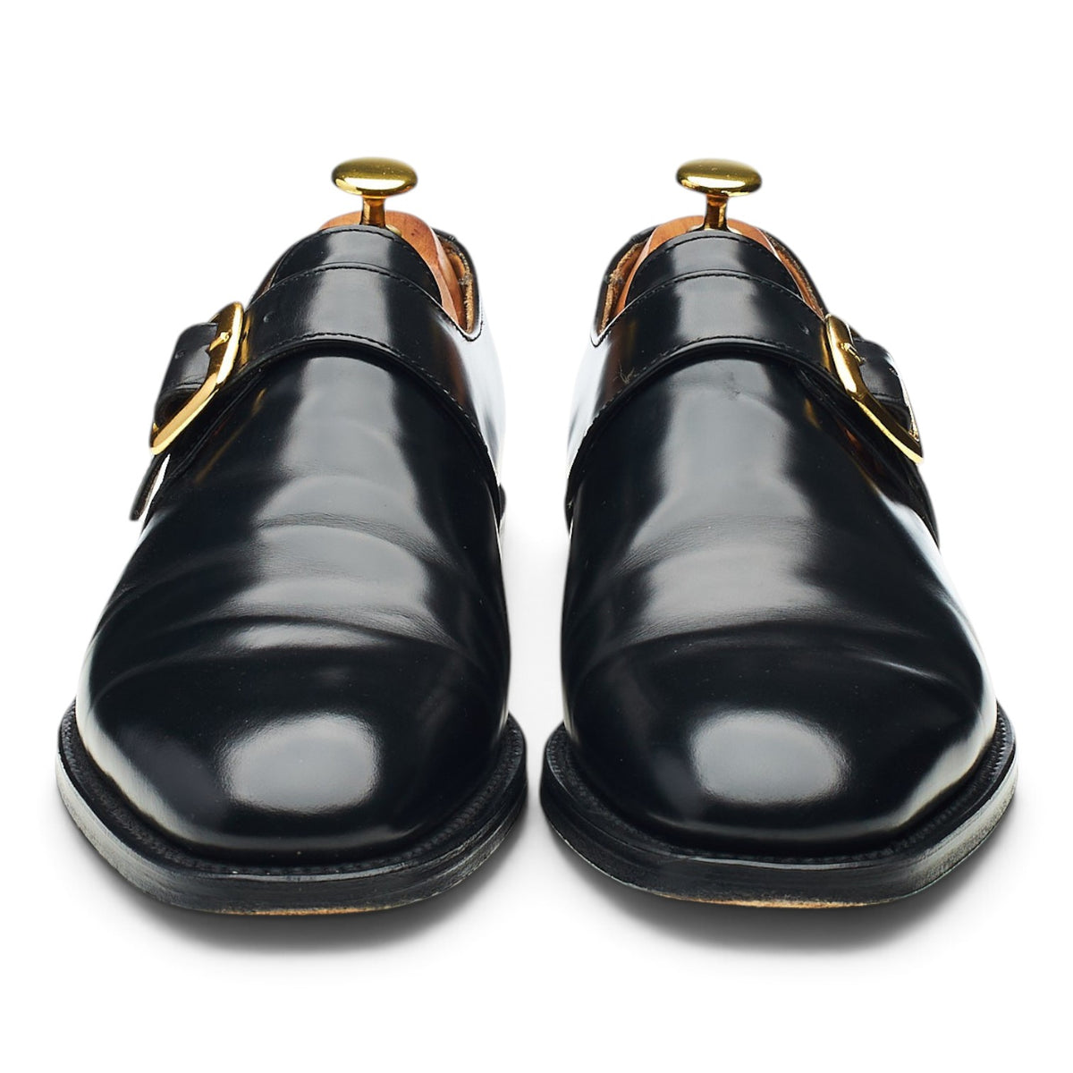 'Paisley' Black Leather Monk Strap UK 8 F