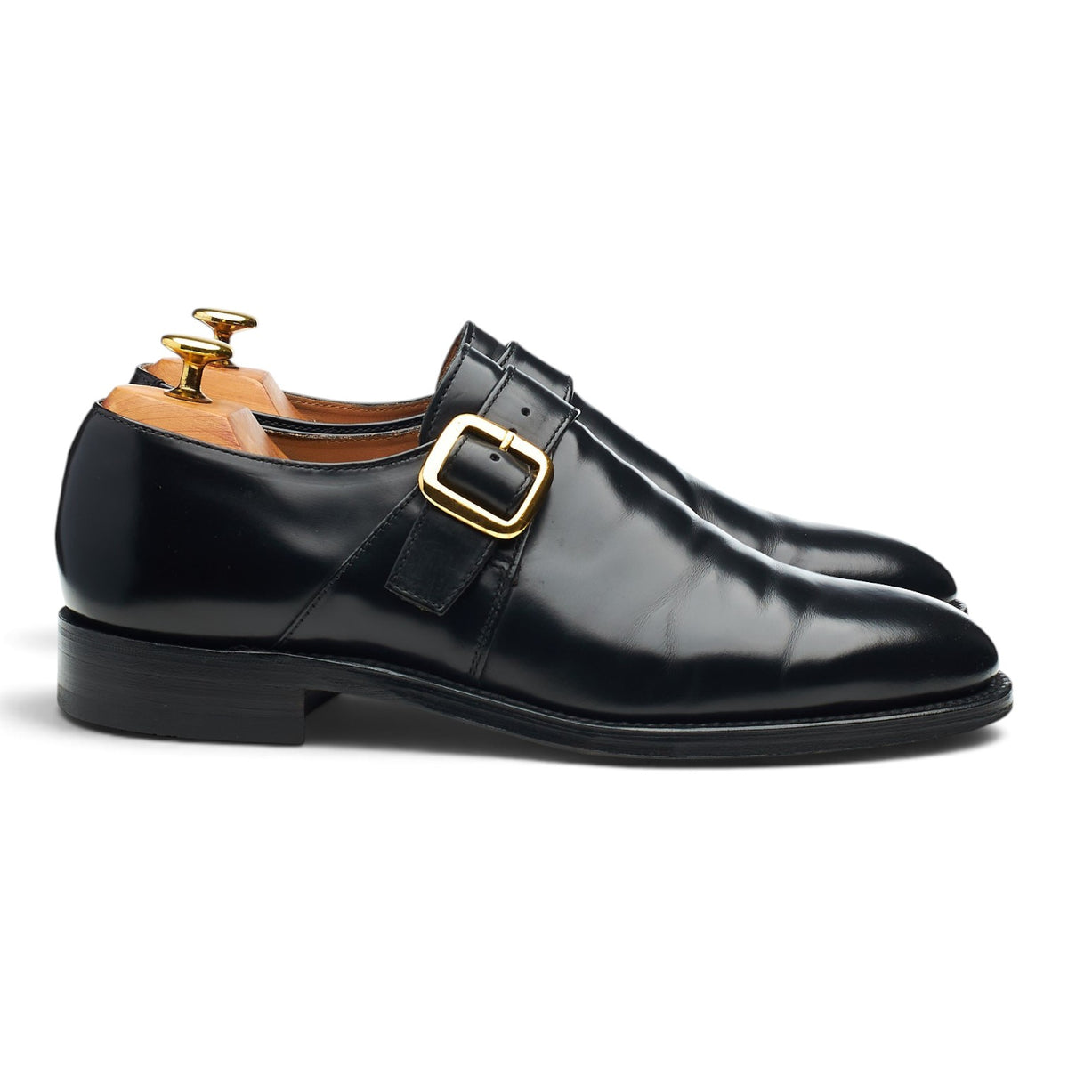 'Paisley' Black Leather Monk Strap UK 8 F