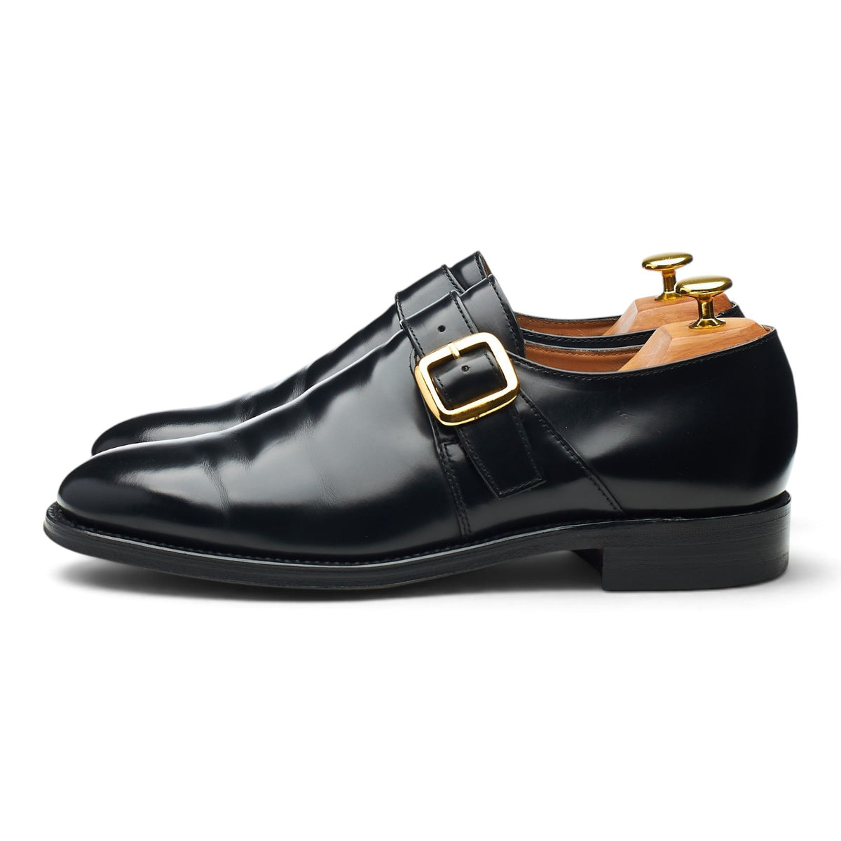 'Paisley' Black Leather Monk Strap UK 8 F