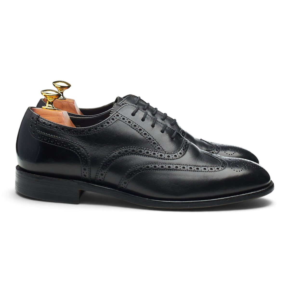 Herring 'Leamington' Black Leather Oxford Brogues UK 7.5 F