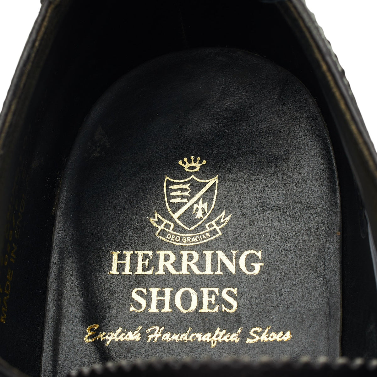 Herring 'Leamington' Black Leather Oxford Brogues UK 7.5 F