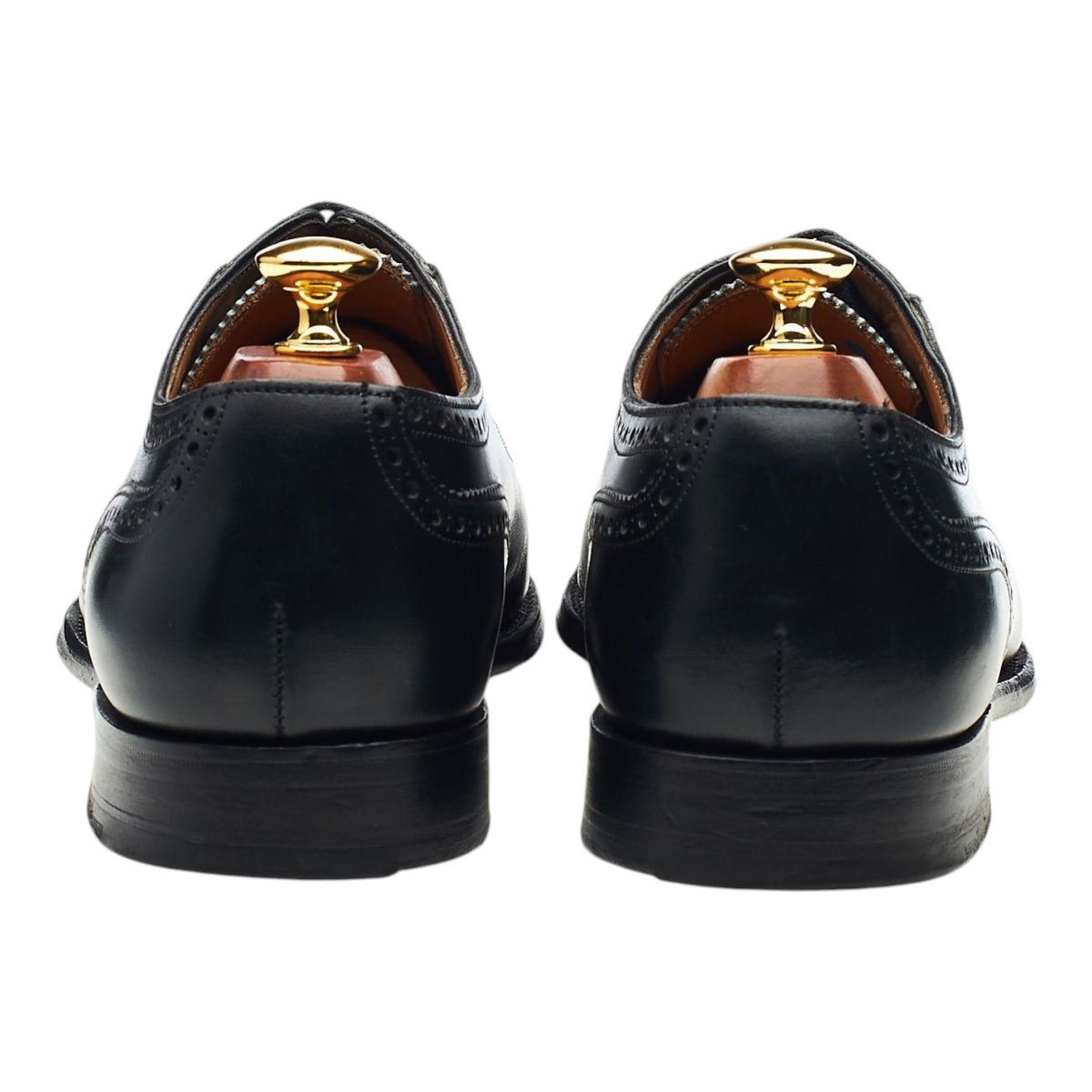 'Fenchurch' Black Leather Oxford Semi Brogues UK 9 F