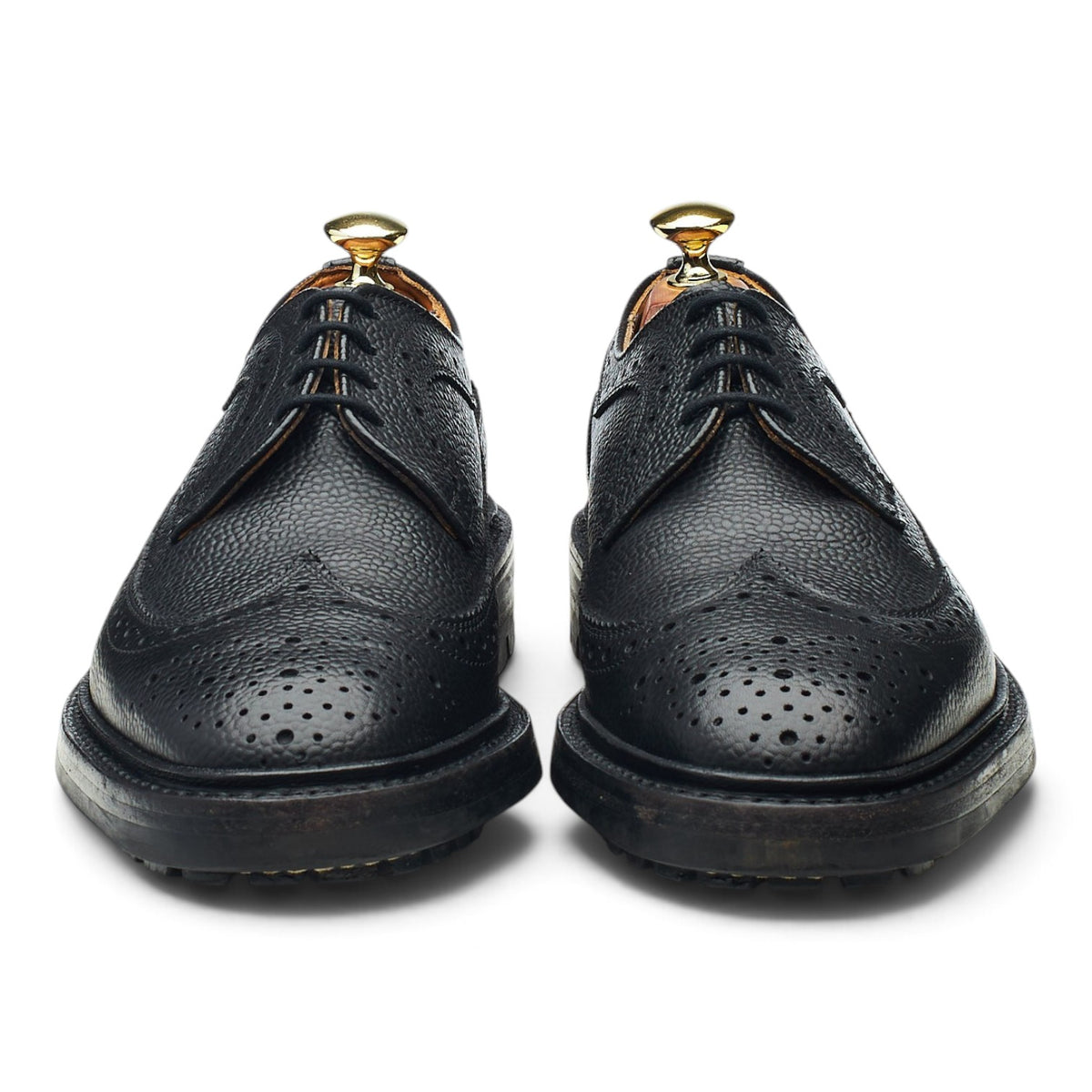 Black Grain Leather Derby Brogues UK 7